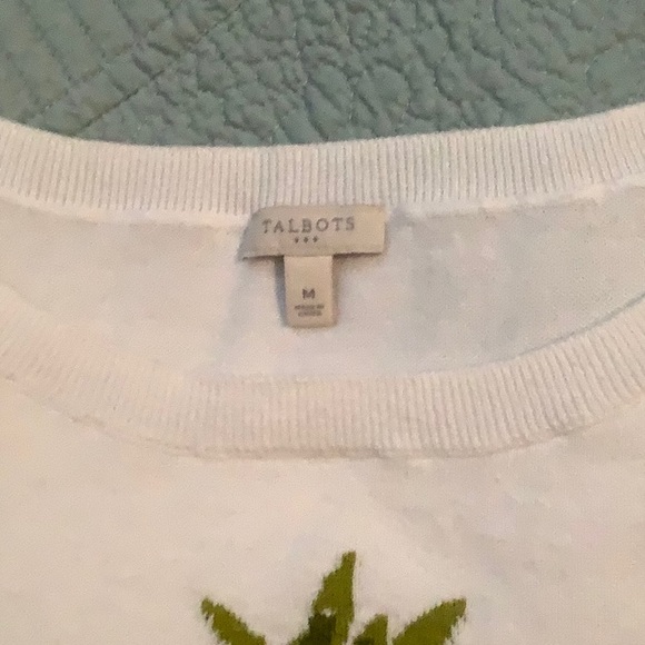 Talbots short sleeve sweater/ yellow pineapple - Picture 3 of 4